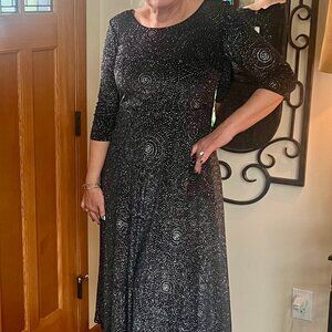 LBisse Black Velvet Glitter Dress